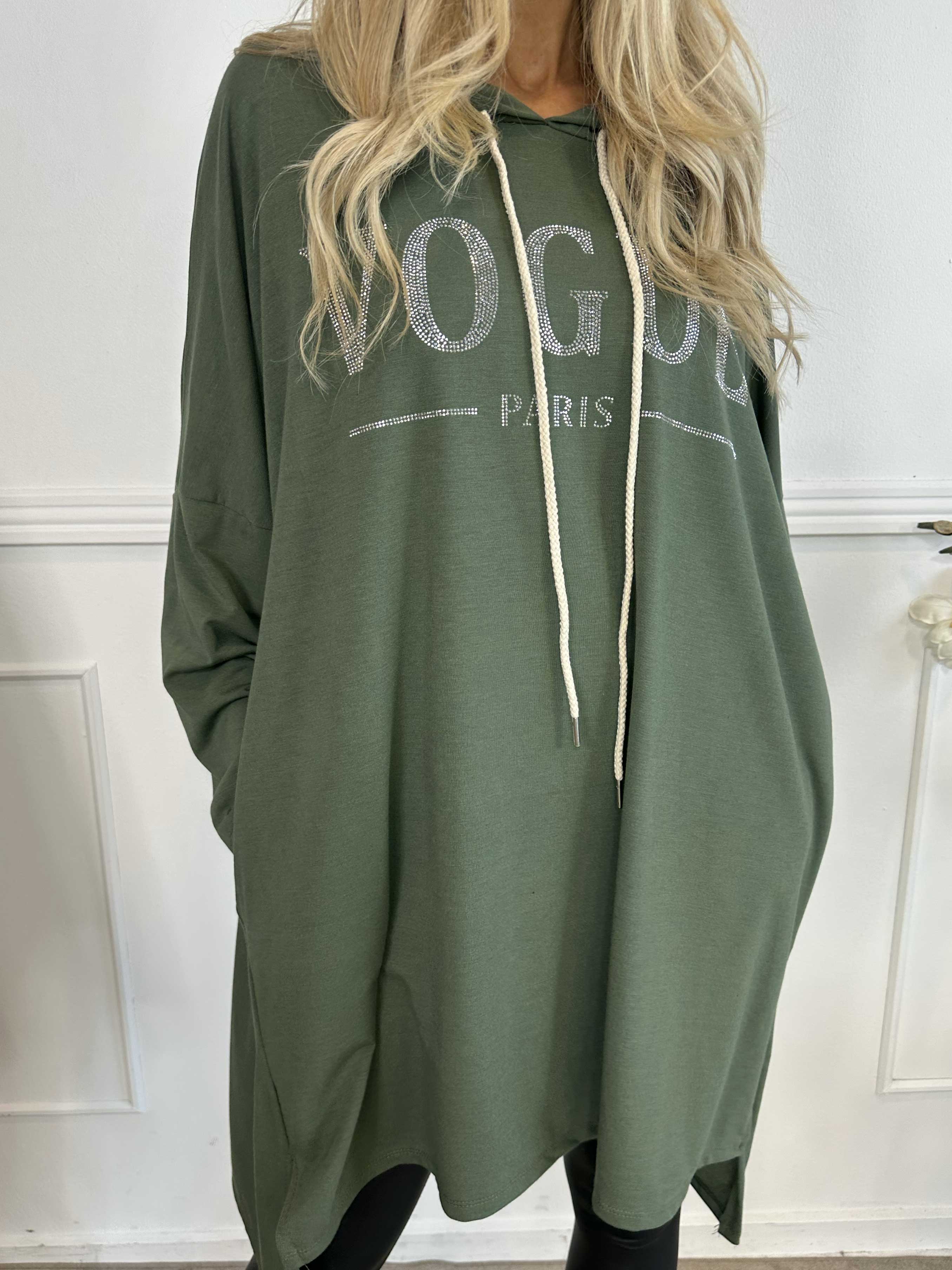 Vogue Hoodie - Hoodieklänning med mockahals